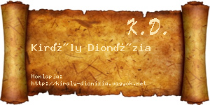 Király Dionízia névjegykártya