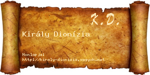 Király Dionízia névjegykártya